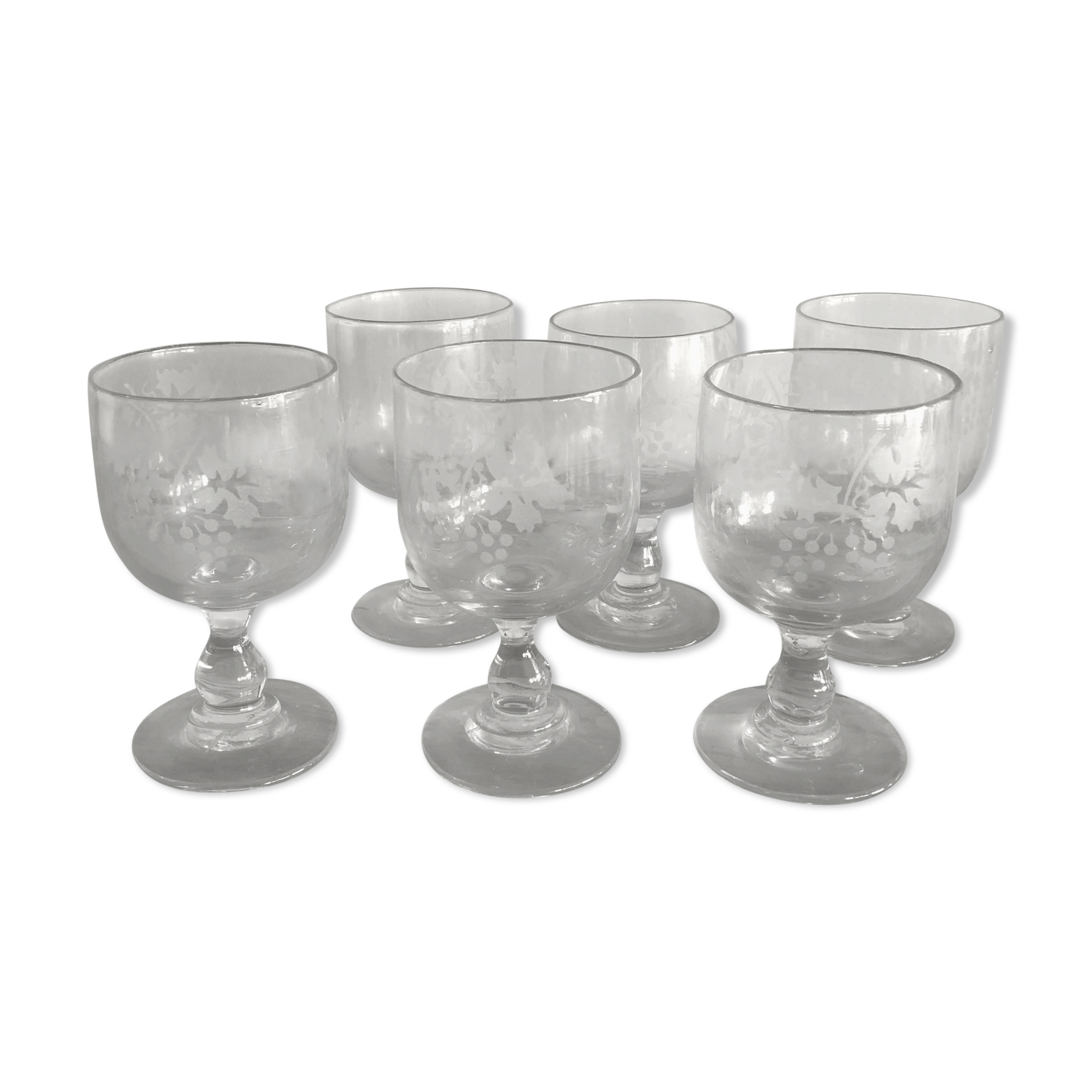 Suite of 6 old glasses 19th century