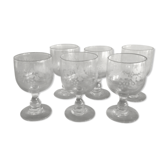 Suite of 6 old glasses 19th century