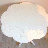 White side table in painted wood and decorated top