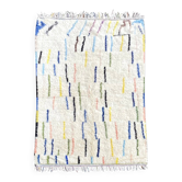 Handmade white abstract wool rug, 180x280 cm