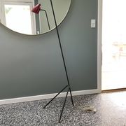 Lampe Grashopper vintage avec abat-jour bordeaux