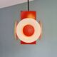 Space Age cascade chandelier in orange and white lacquered metal, RAAK, 1970