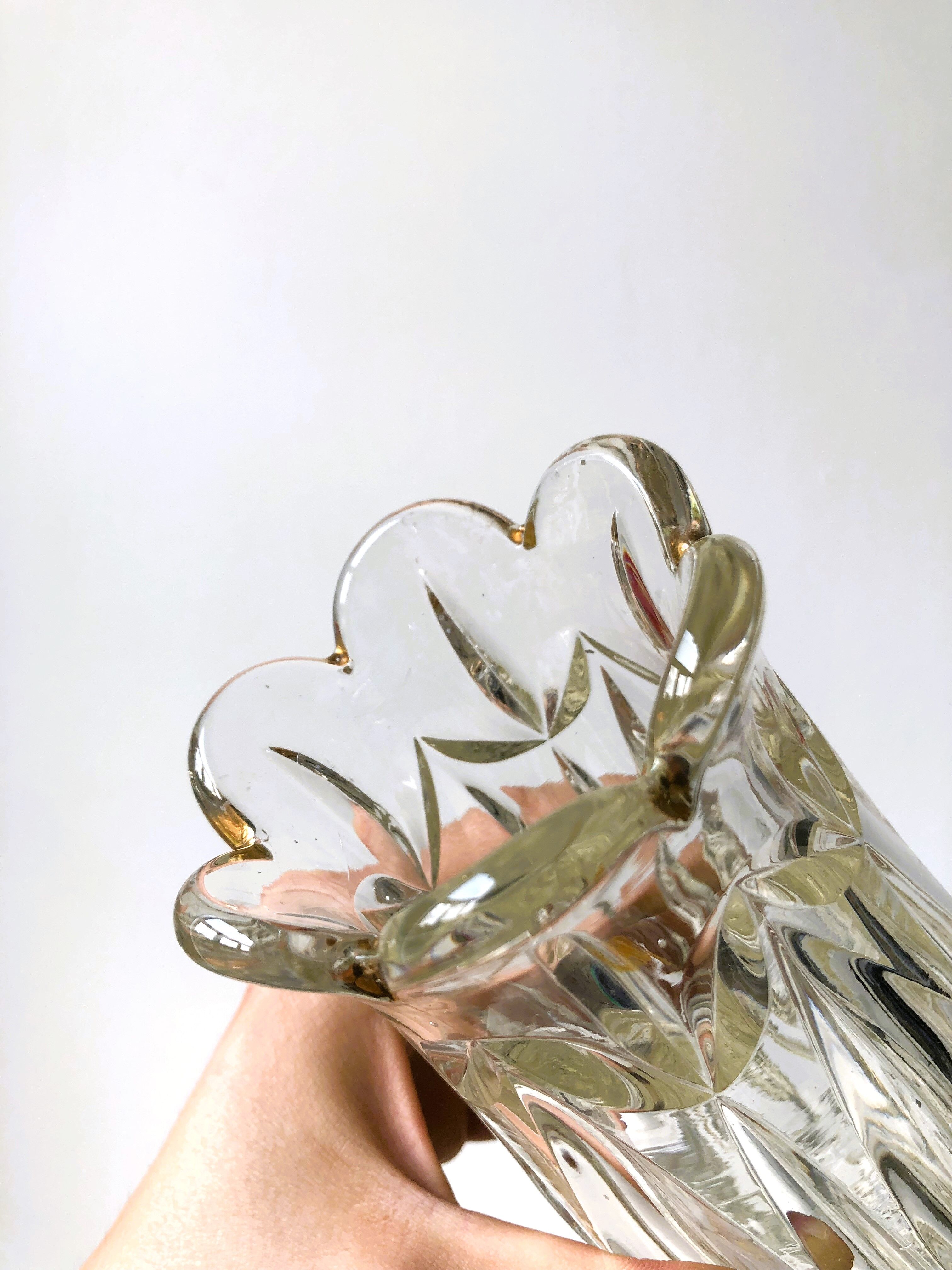 Antique vase in chiseled glass