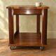 Table d’appoint / desserte Art déco en bois sur roulettes