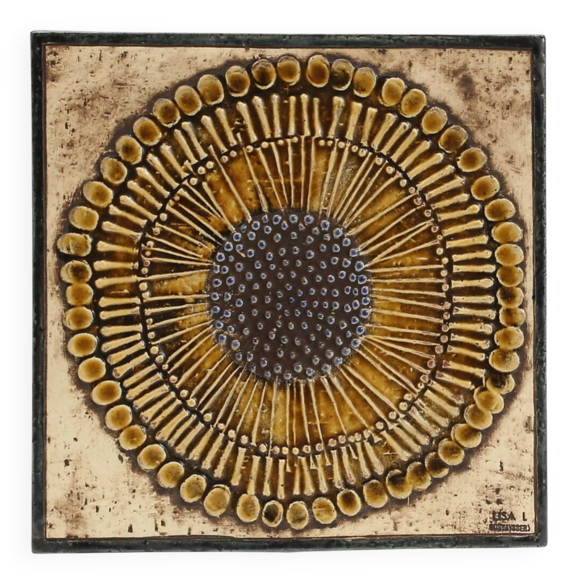Lisa Larson tile series Unik "Sunflower" - Gustavsberg