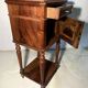 Antique bedside table in solid wood, turned base