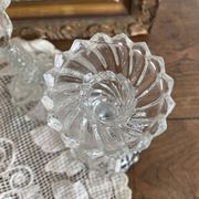Pair of glass candlesticks