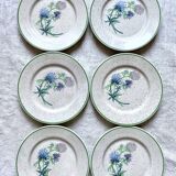 6 floral dessert plates