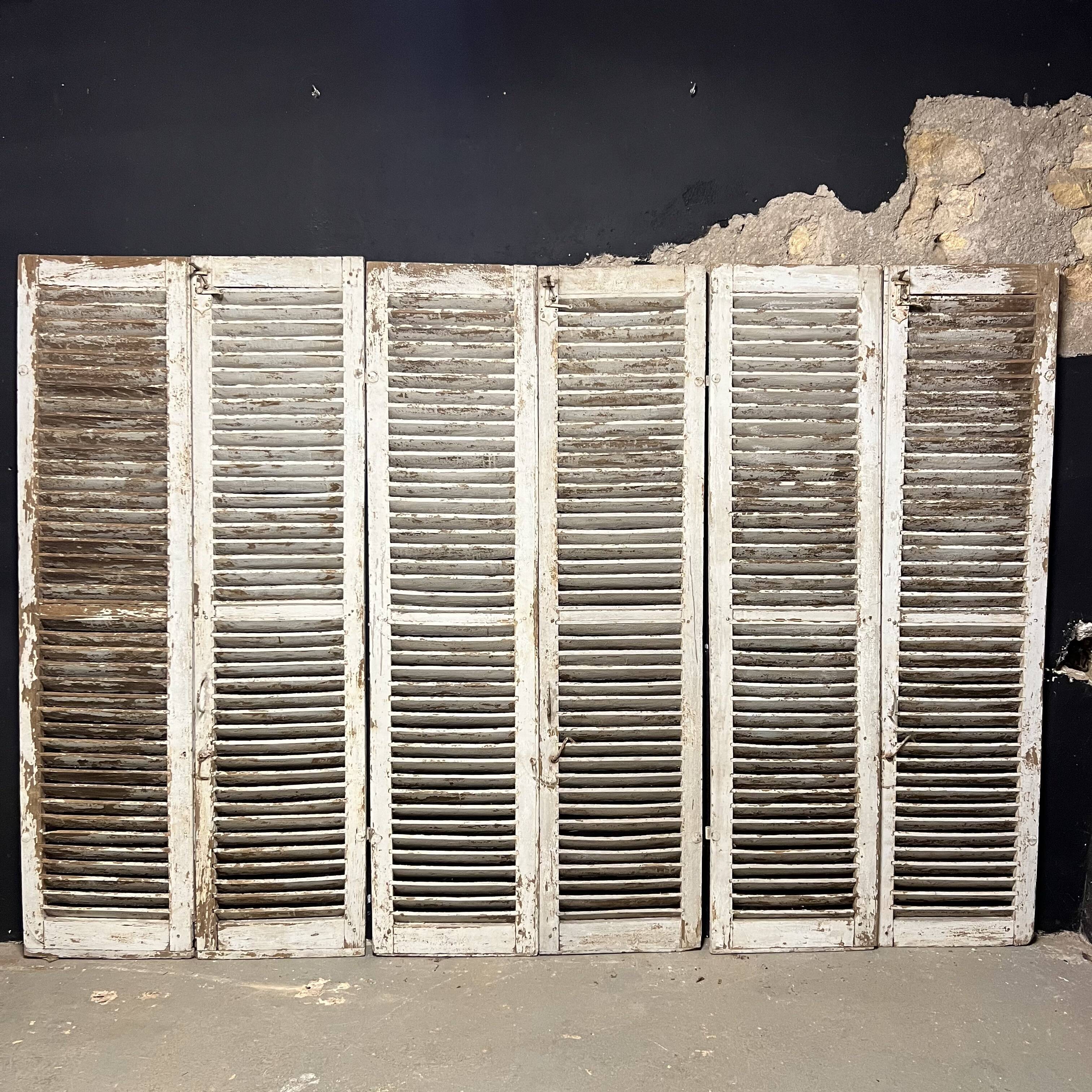 Shutter set in patinated old oak