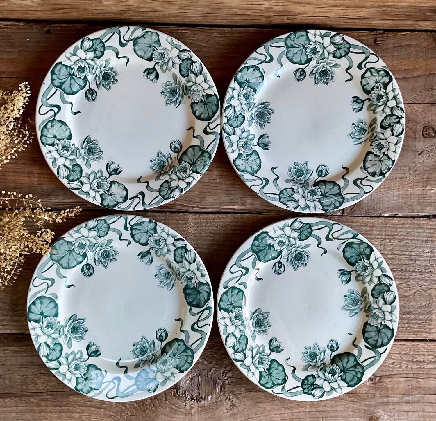 4 assiettes à dessert Nénuphar R & A Salins