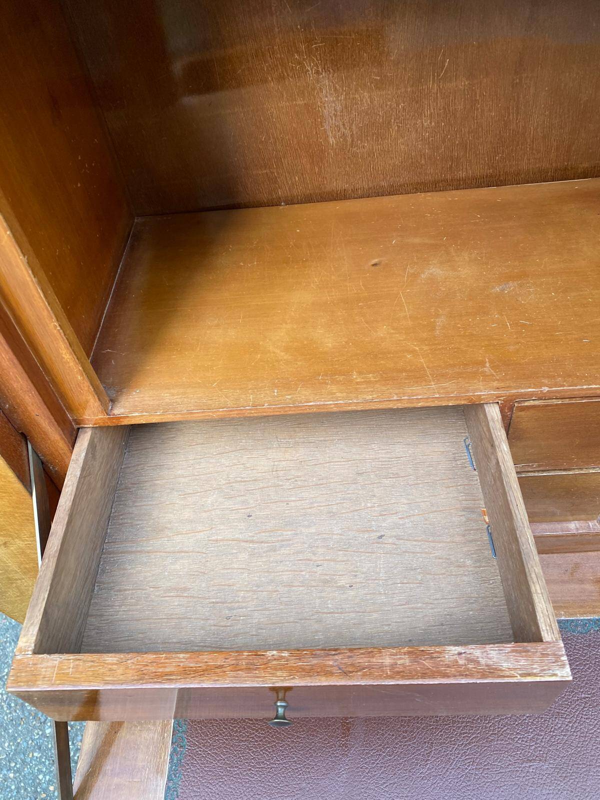 Curved secretary in Louis XV marquetry