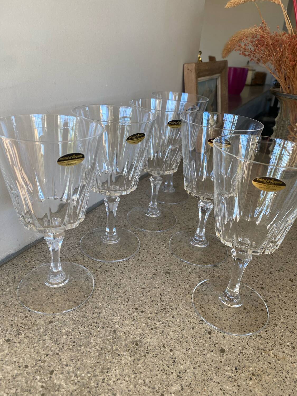 6 verres à vin Cristal d’Arques