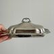 Antique silver-plated stainless steel butter dish