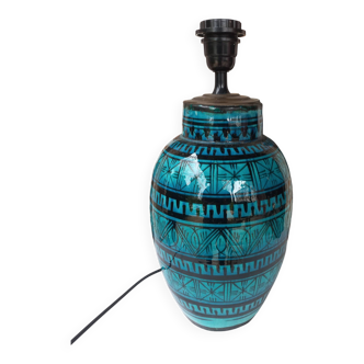 Blue-green ceramic lamp base