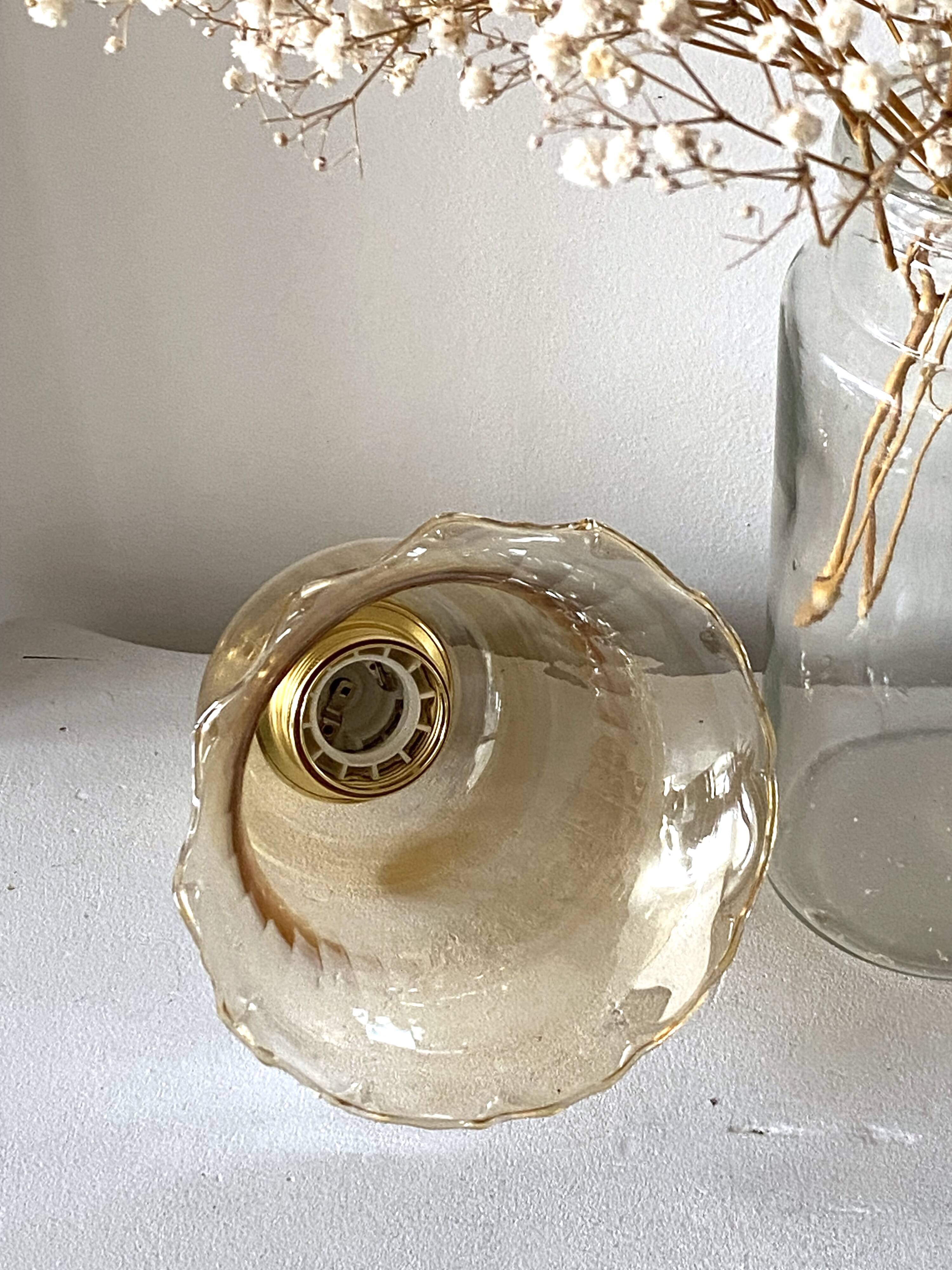 Amber “bell” pendant light