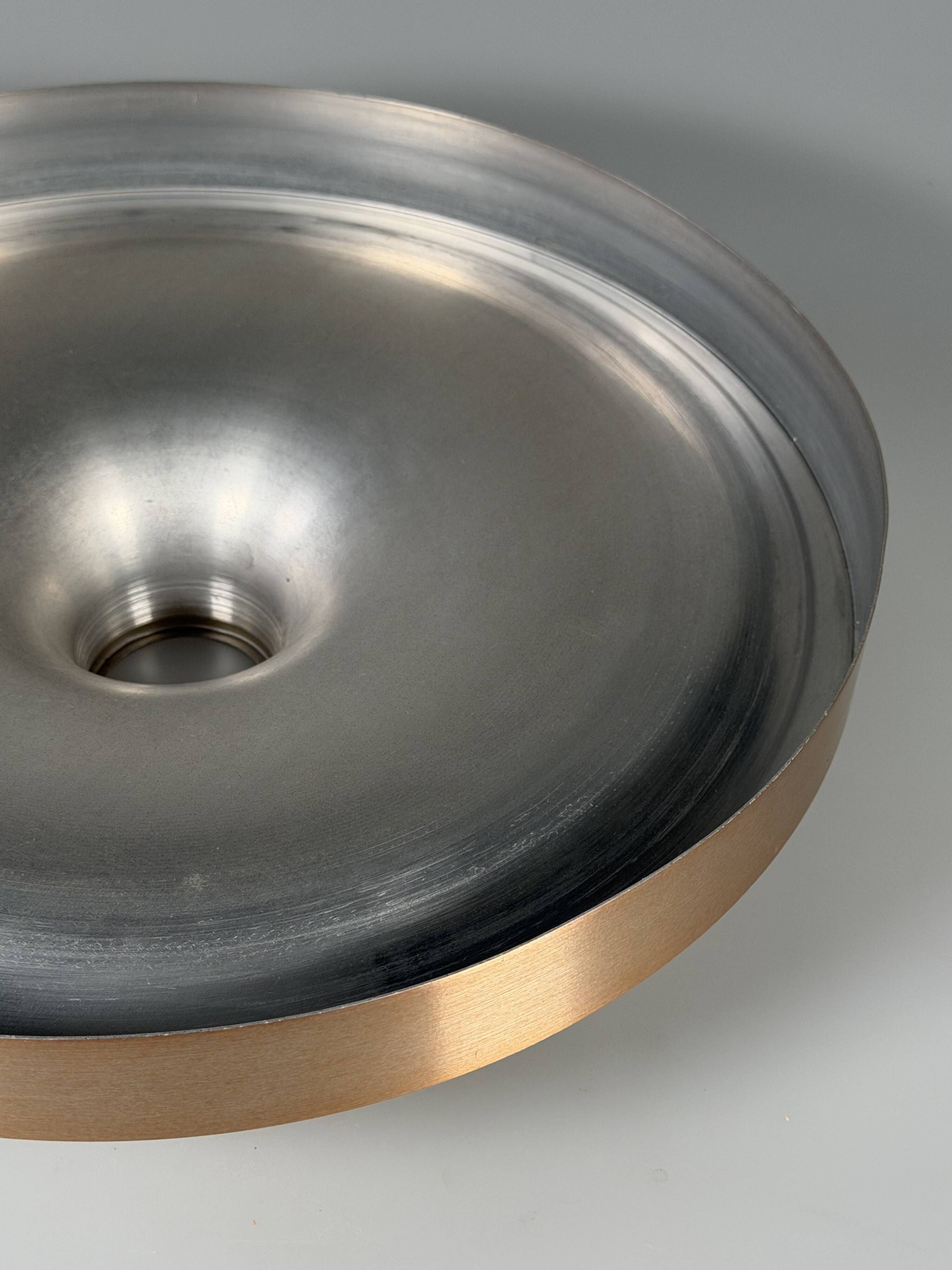 1960s 1970s Disc Wall Lamp by Teka Germany Space Age Design Aluminum Metal