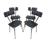 Set of 4 chairs formica marbled