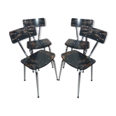 Set of 4 chairs formica marbled