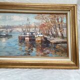 Oil painting on canvas signed “Autumn in Paris” dimensions: height-65cm- width-42cm-