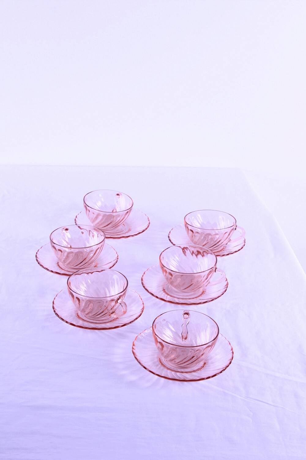 Rosaline pink glass coffee set
