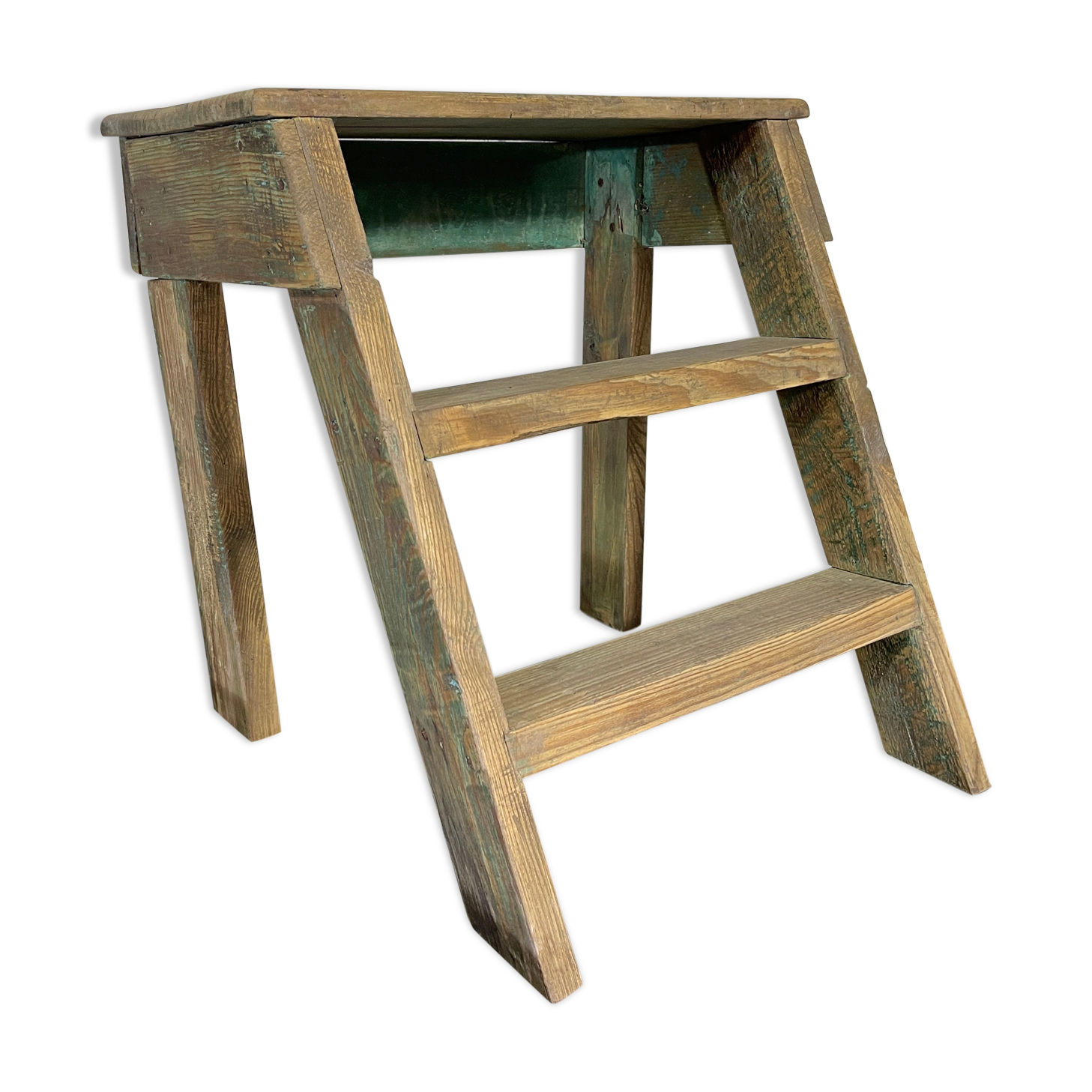 Old wooden foot step