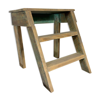 Old wooden foot step