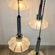 4-light pendant light – Art Deco Czech glass shades – vintage frame