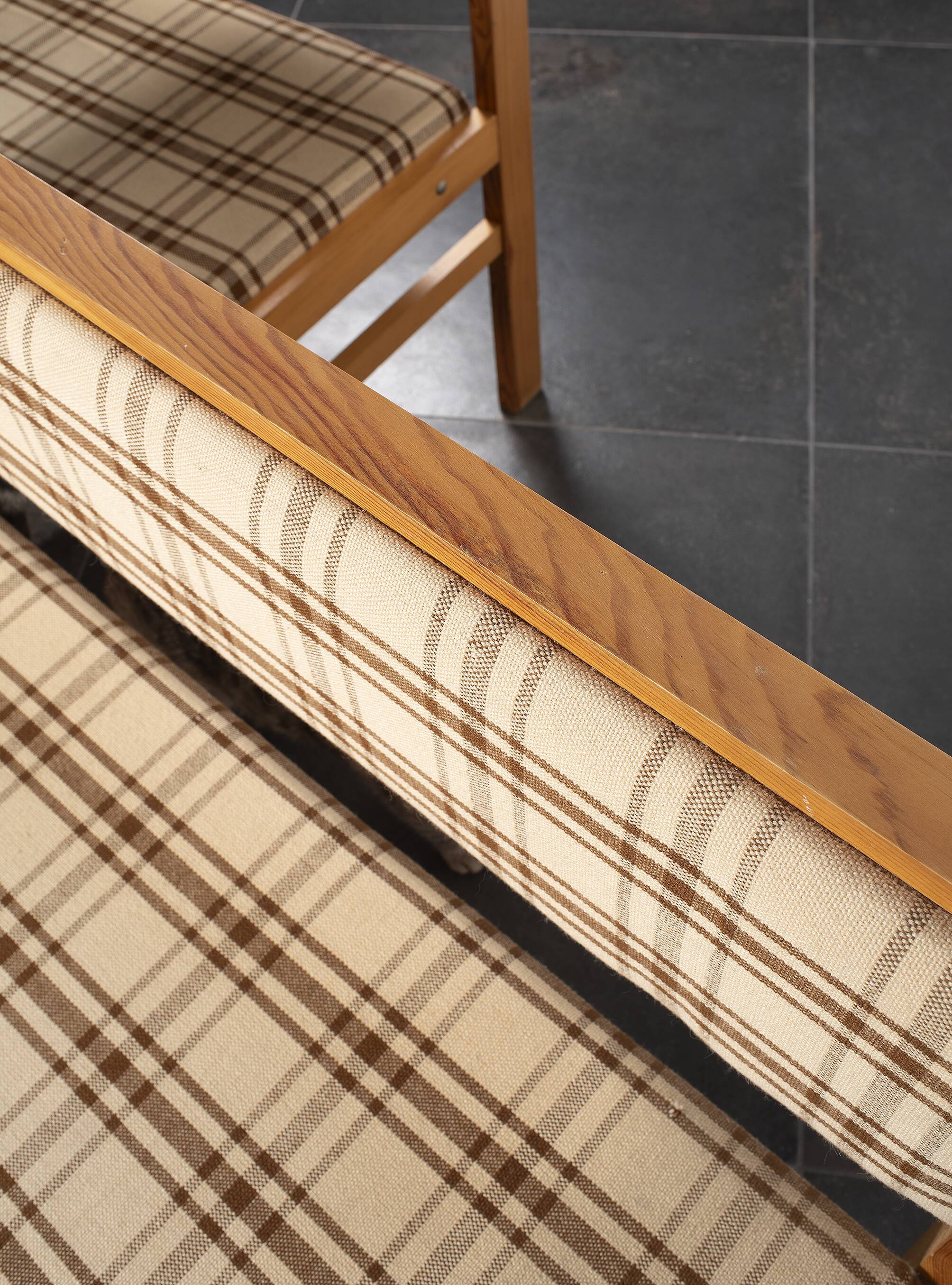 Pair of benches, corner benches, vintage