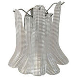 Clear striped “selle” murano glass wall sconce