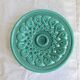 Large vintage turquoise ceramic bowl – Openwork braided pattern