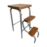 Tabouret marche pied en formica vintage