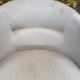Old toad armchair in beige velvet
