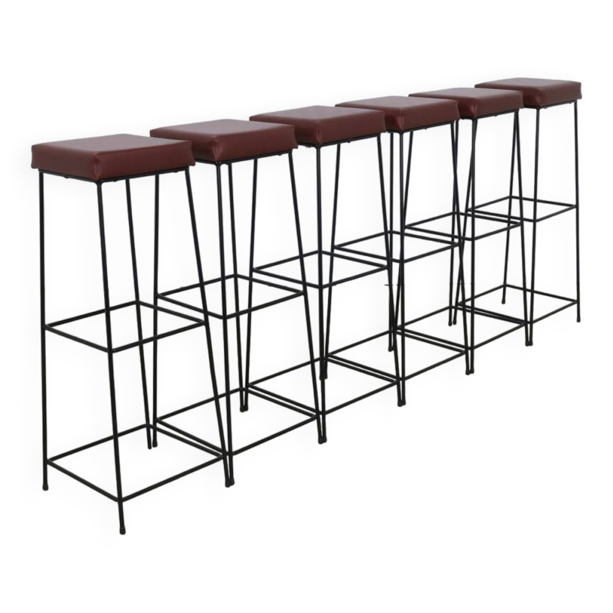 6x Minimalist bar stools, 60s