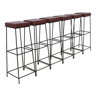 6x Barstool Minimalist, 1960s