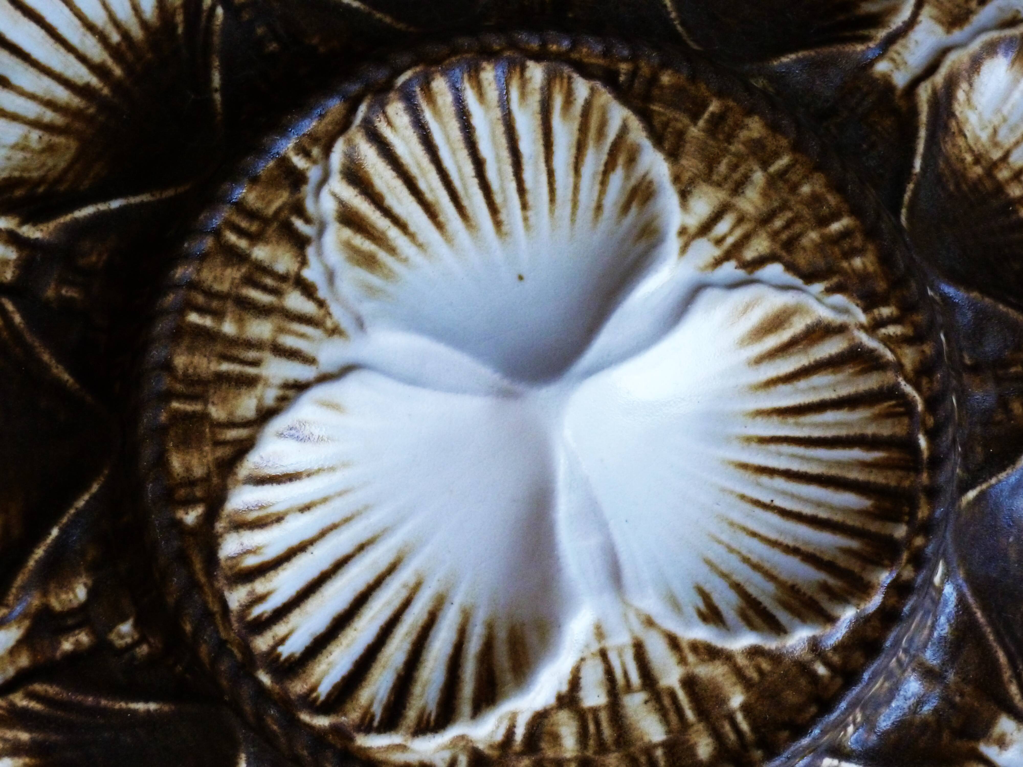 Oyster service, platter and 6 Longchamp oyster plates.