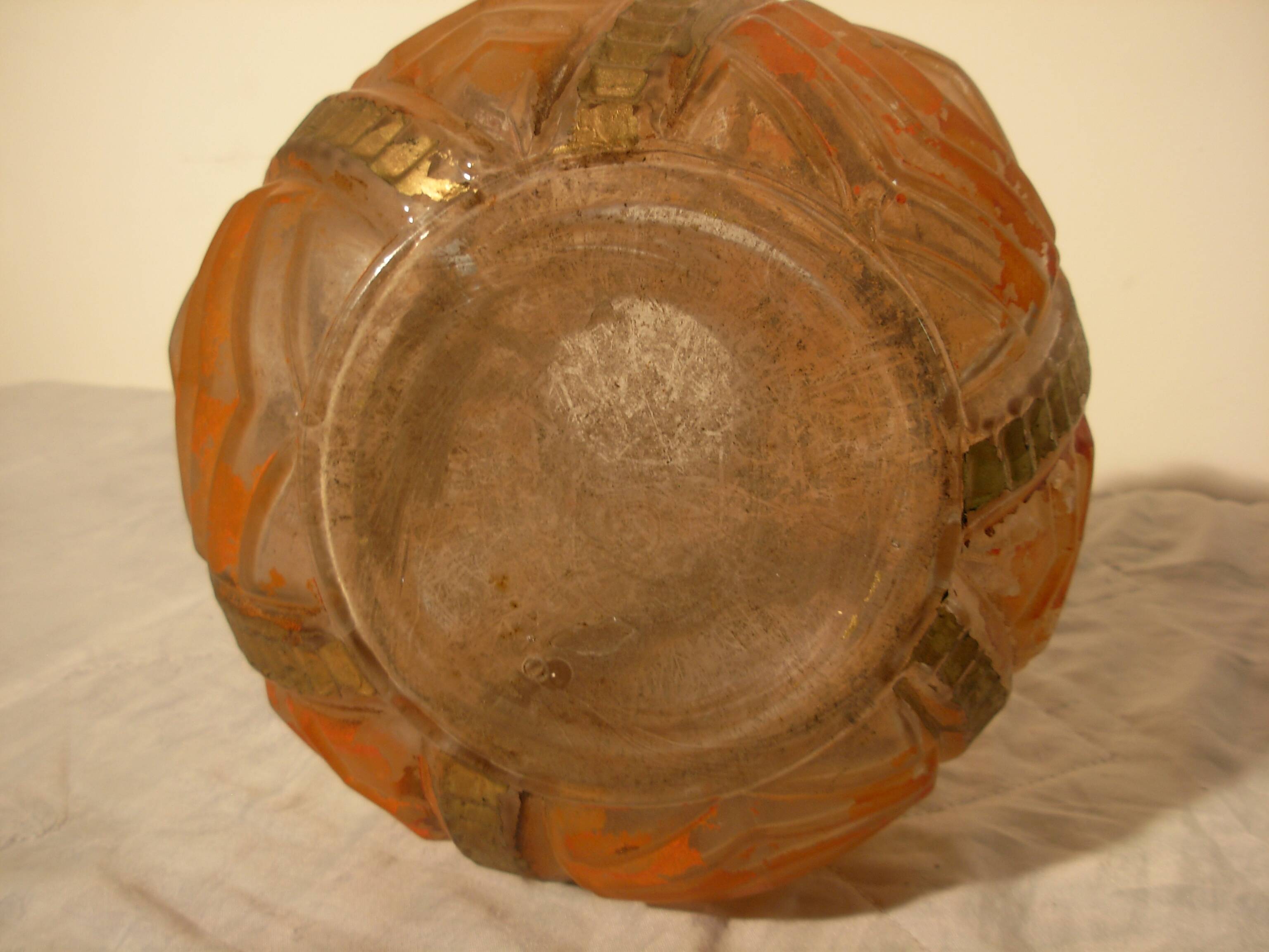 Art-deco ball vase "diamond points"