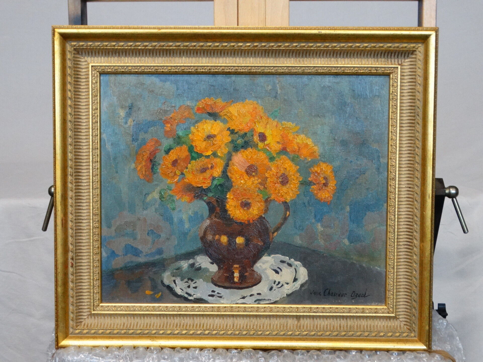 Oil on canvas, Chauleur-Ozeel Jane, bouquet of flowers