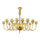 Elegant Linear Modern Amber Murano Glass Chandelier