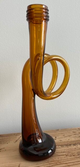 Amber glass vase