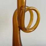 Amber glass vase