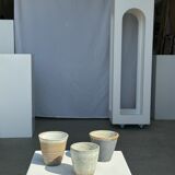 Lot de 3 tasses en céramique indonésienne (noir, mat brun & glacé moucheté)