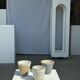 Set of 3 cups / mug in Indonesian ceramic (black, matte brown & speckled glazed)