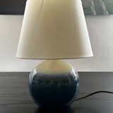 Lampe boule en céramique bleue