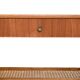 Scandinavian vintage bedside table in teak with Vienna cane