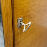 1970 Scandinavian wardrobe with shelves and mirror, 21x126, 2 doors.