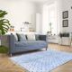 Tapis marocain moderne bleu