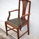 Fauteuil Art nouveau fauteuil bois avec assise cuir vert, pieds guimard style, salon, bibliothèque