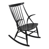 Beech rocking chair, Illum Wikkelsø, N. Eilersen, Denmark, 1960