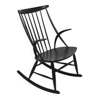 Beech rocking chair, Illum Wikkelsø, N. Eilersen, Denmark, 1960