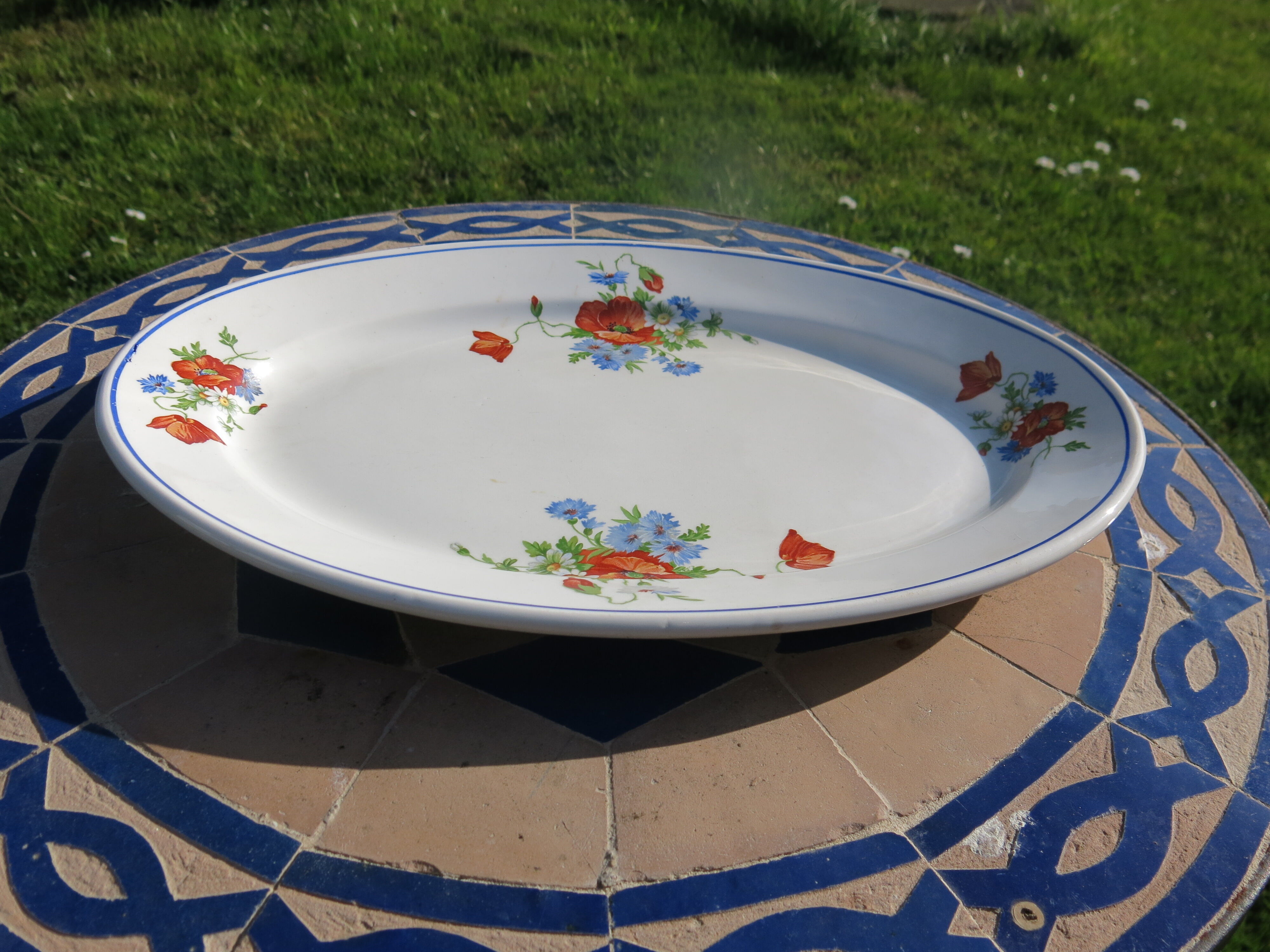 Serving dish/delight Salins les Bains poppy pattern